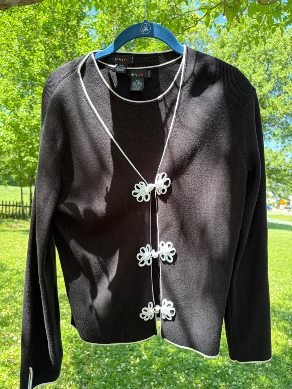 45% cotton evie cardigan sweater set